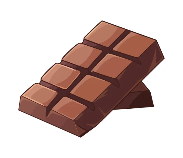 Barra Chocolate Icono Pila Bocadillos Dulces Aislado — Vector de stock