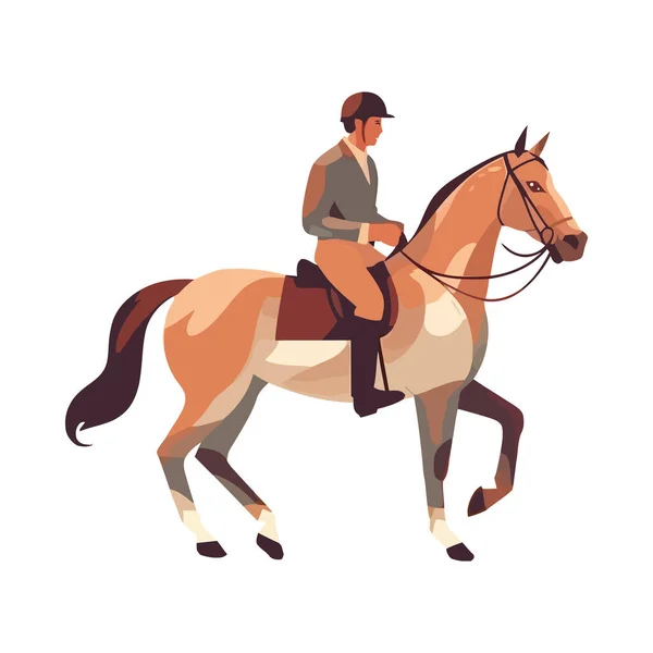 Jockey Équitation Étalon Icône Compétition Course Isolé — Image vectorielle