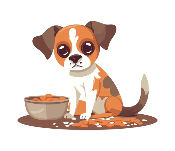 Gülümseyen Terrier Köpeği Izole Edilmiş Yiyecek Ikonu Arıyor — Stok Vektör