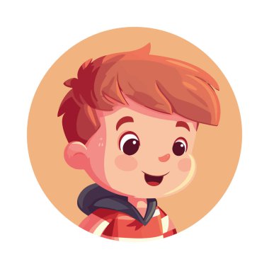 Gülümseyen çocuk, neşeli çocuk izole edilmiş bir ikon gibi görünüyor.