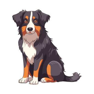 Tatlı safkan köpek yavrusu oturmuş, izole edilmiş ikonu izliyor.