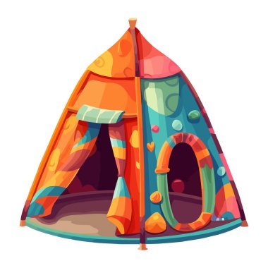 Yaz macerası kamp ikonu izole