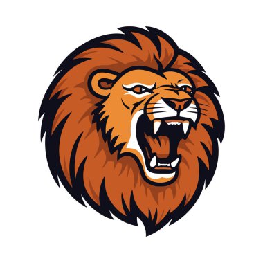 Kükreyen aslan, gücün ve saldırganlığın sembolü izole edilmiş.