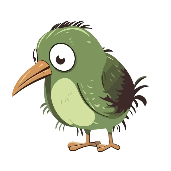 Lindo Icono Dibujos Animados Kiwi Pájaro Aislado — Archivo Imágenes Vectoriales