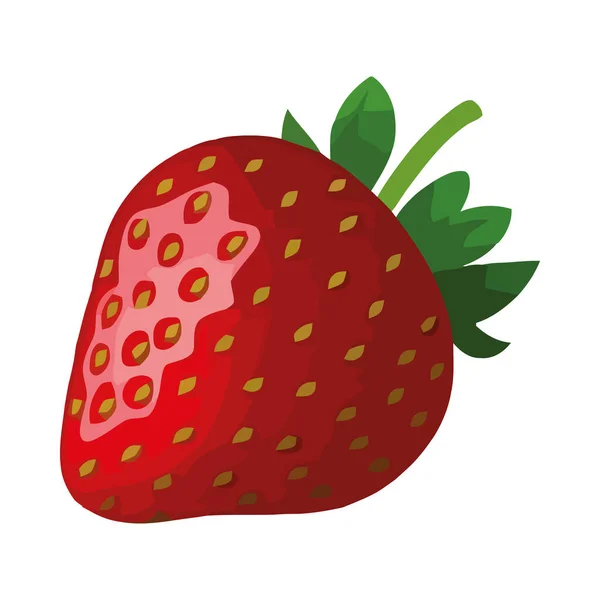 成熟的草莓 新鲜的自然图标隔离 — 图库矢量图片