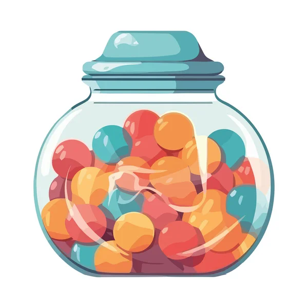 Bowl Candy Balls Celebration Icon Isolated — Stock Vector