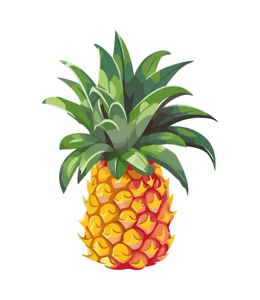 Ripe Pineapple Symbol Healthy Tropical Lifestyle Icon Isolated — Stock Vector