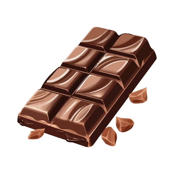 Törött Csokoládé Halom Édes Frissítő Snack Ikon Elszigetelt — Stock Vector