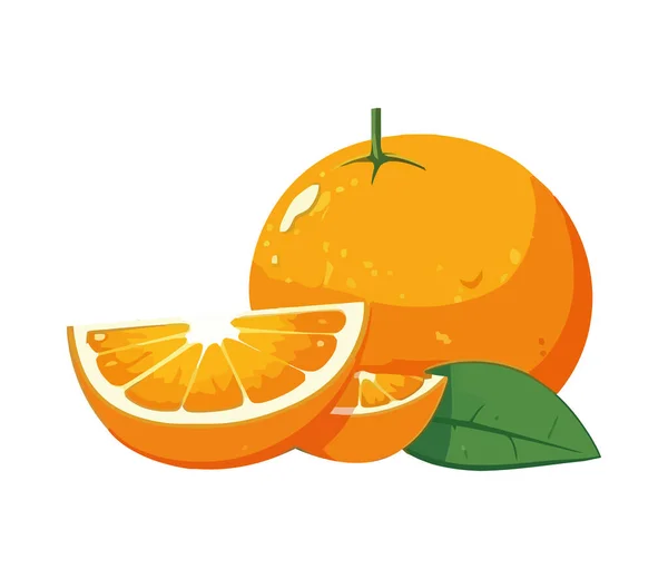 Соковита Цитрусова Оранжева Стигла Свіжа Ікона Ізольована — стоковий вектор
