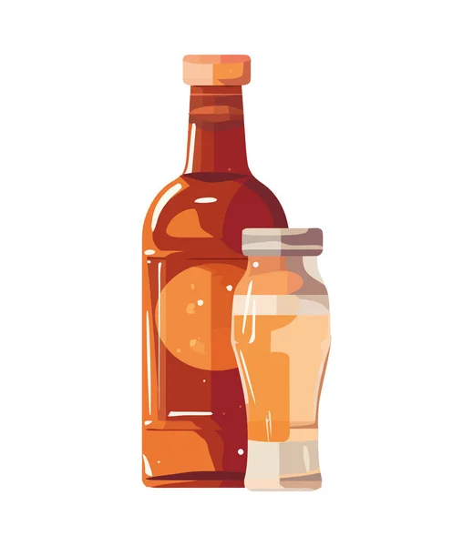 Wine Bottle Design Celebration Freshness Icon Isolated — Stock Vector