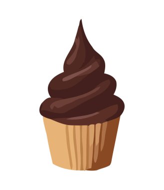 Tatlı gurme kek ve çikolata ikonu izole