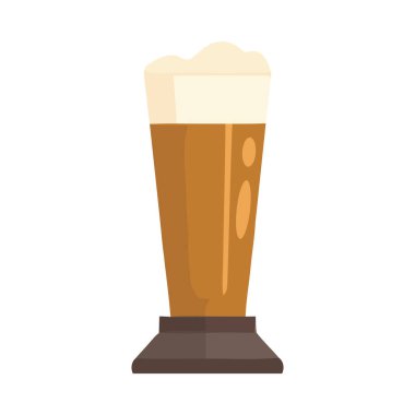Köpüklü bira bardağı, kutlama ve içecek ikonu izole edildi
