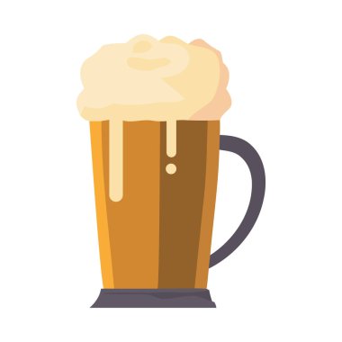 Bardaktaki köpüklü bira izole edilmiş kutlama ikonunu simgeler.