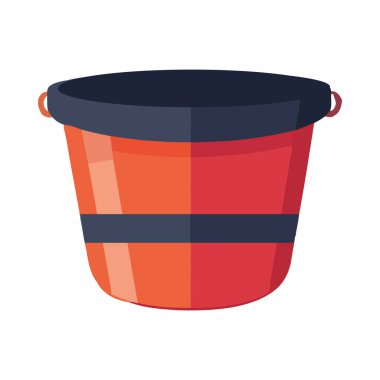 Eğlenceli karikatür plastik kova simgesi izole