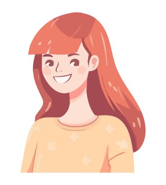 Kahverengi saçlı, gülümseyen genç bir kadın izole edilmiş.