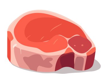 Taze domuz eti, ızgara, mükemmel bir ikon izole edilmiş.