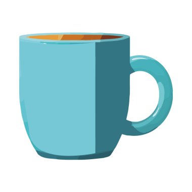 Mavi arkaplan simgesi üzerindeki kahve kupası simgesi izole edildi