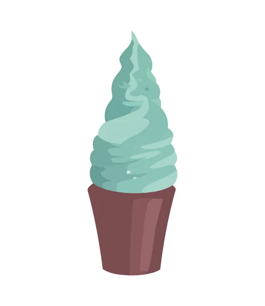 Crème Fouettée Sur Cupcake Icône Dessert Isolé — Image vectorielle