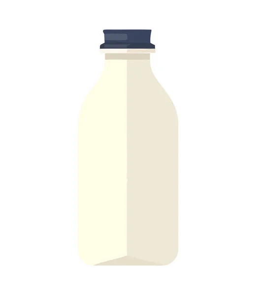 Verse Melk Plastic Fles Met Blanco Etiket Pictogram Geïsoleerd — Stockvector