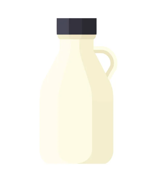 玻璃瓶中新鲜有机牛奶图标隔离 — 图库矢量图片