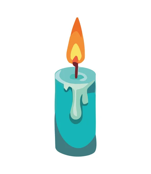 Glühende Kerze Entzündet Ikonen Design — Stockvektor