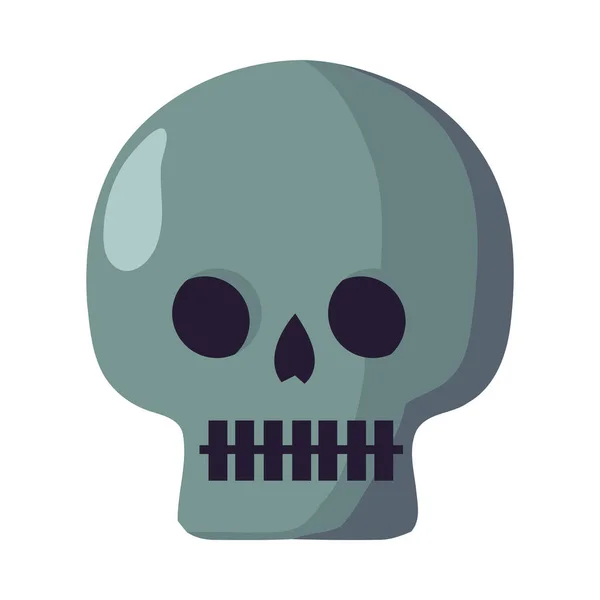 Spooky Icono Del Cráneo Halloween Icono Diseño Vector Plano Aislado — Vector de stock