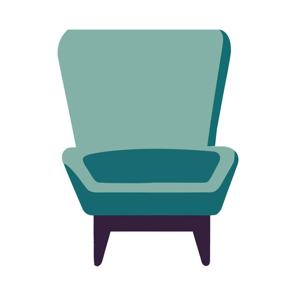 Comfortable armchair, modern design, isolated icon design