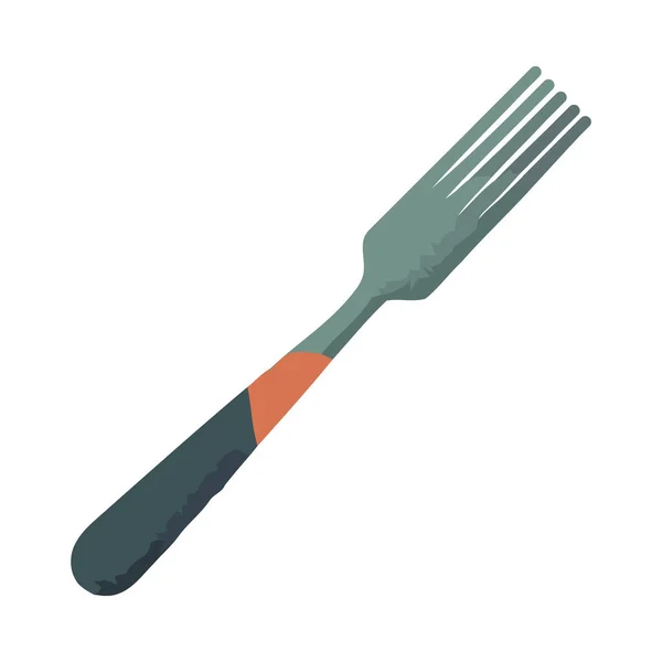 Icône Fourche Ustensile Cuisine Design Isolé — Image vectorielle