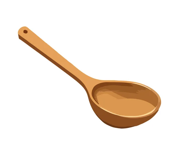 木制勺子 厨房必不可少的器具图标隔离 — 图库矢量图片