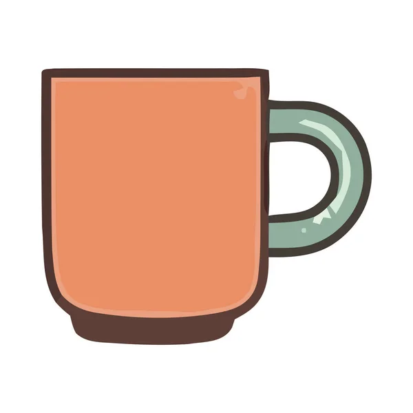 将热咖啡放在黄色杯子图标中隔离 — 图库矢量图片
