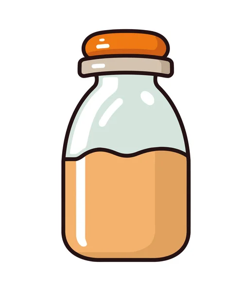 Bottiglia Succo Biologico Simboleggia Sana Icona Mangiare Isolato — Vettoriale Stock