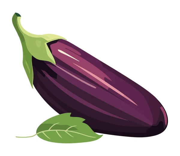Taze Patlıcan Sebzeleri Sağlıklı Beslenmek Için Olgunlaşmış Izole Edilmiş Ikon — Stok Vektör