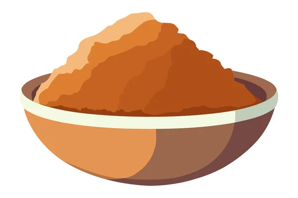 Fresh Organic Cinnamon Powder Bowl Gourmet Meal Icon Isolated — Stock Vector