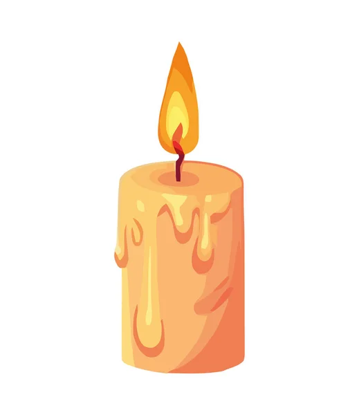 闪耀的火焰点燃了蜡烛 以隔离庆祝圣像 — 图库矢量图片