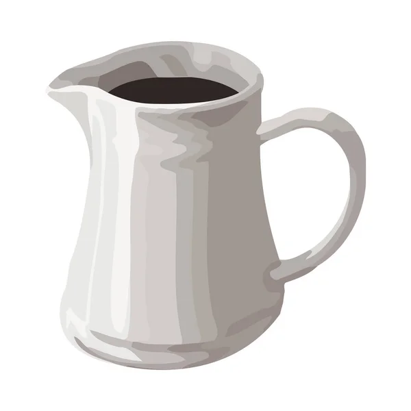 Mug Handle Shaped Coffee Pot Icon Isolated — Stock Vector