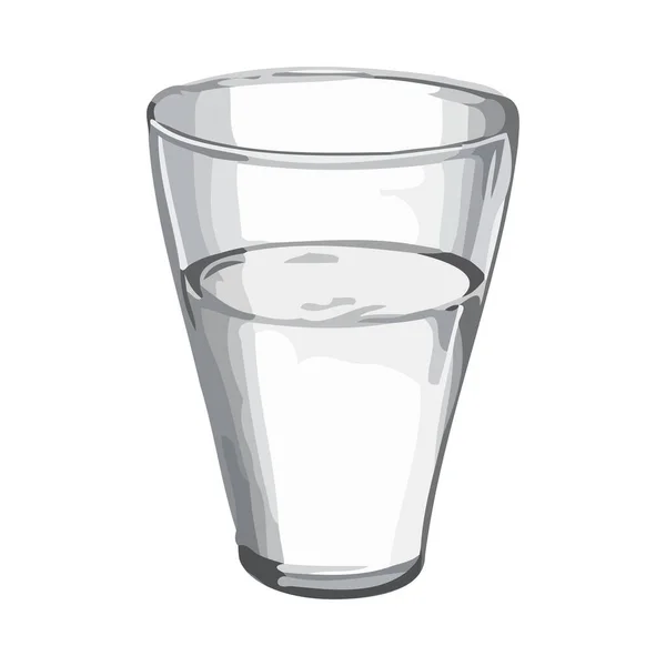 透明的纯净水杯 清澈图标隔离 — 图库矢量图片