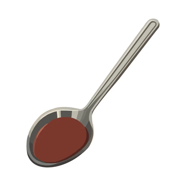 新金属勺 完美的服务汤图标隔离 — 图库矢量图片