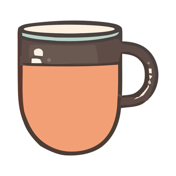 Keramische Kaffeebecher Ikone Design Isoliert — Stockvektor