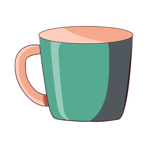 漫画のマグカップイラストのアイコンで新鮮なカプチーノ絶縁 — ストックベクタ