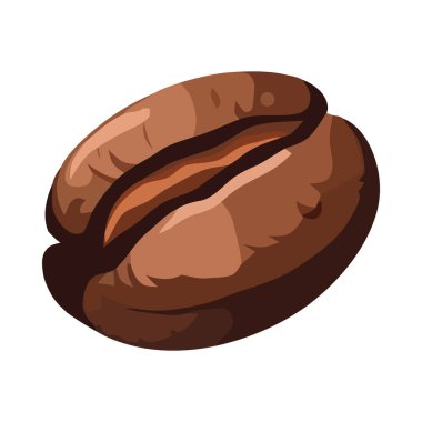 Taze gurme kahve çekirdeği beyaz arkaplan simgesi izole