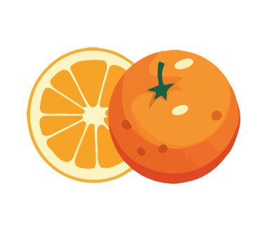 Olgun narenciye, yeme ve tazelik ikonu izole