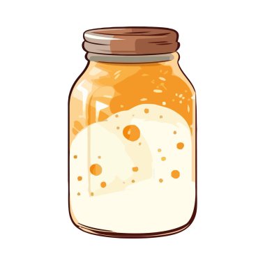 Cam kavanozda taze organik yemek izole edilmiş.