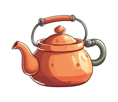 Süslü çay demliği ikonu izole