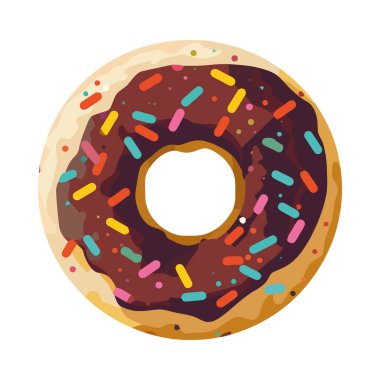 Çikolata süsleme ikonlu tatlı çörek ikonu izole