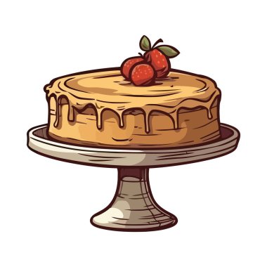 Krem şanti ikonlu tatlı peynirli kek.