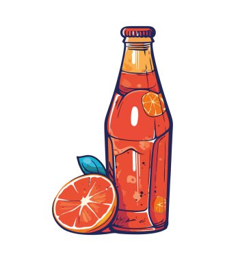 Şeffaf cam bir ikonda taze meyve kokteyli izole edilmiş.