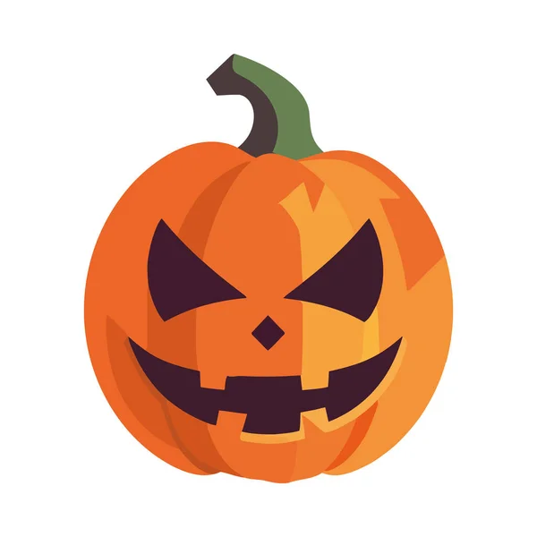 Smiling Pumpkin Halloween Character Icon Isolated — Stock Vector