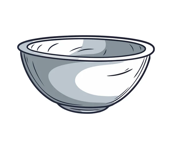 Gourmet Crockery Bowl Illustration Icon Isolated — Stock Vector