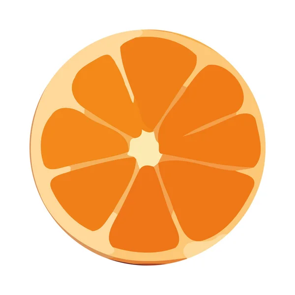Saftige Zitrusfrüchte Scheiben Orangensymbol Isoliert — Stockvektor