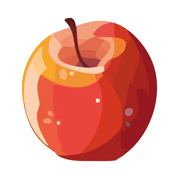 Šťavnaté Jablko Symbolizuje Zdravé Stravování Přírodě Ikona Izolované — Stockový vektor